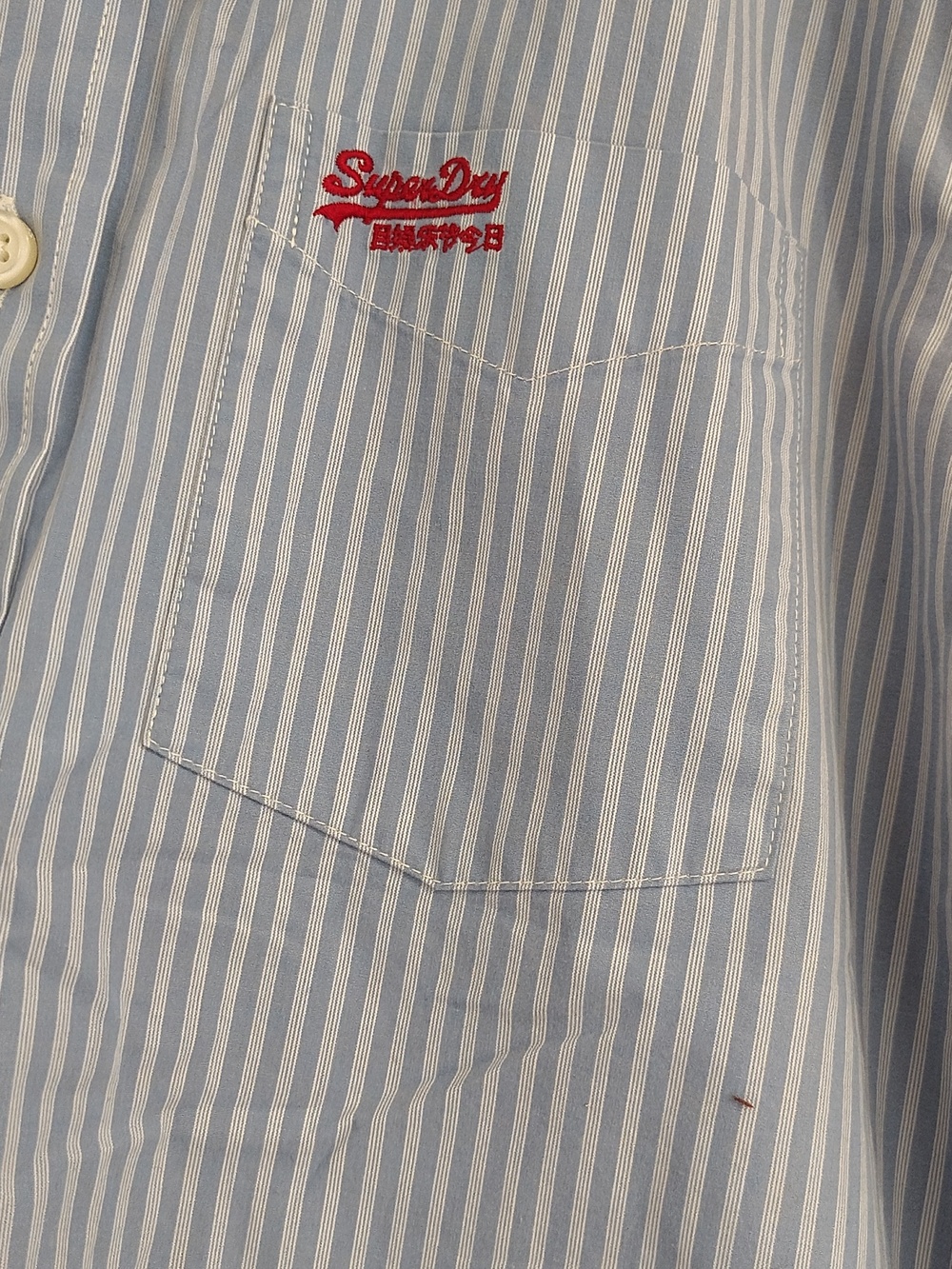 Superdry Men's Blue & White Striped Button-Down Shirt - Picture 4 of 8